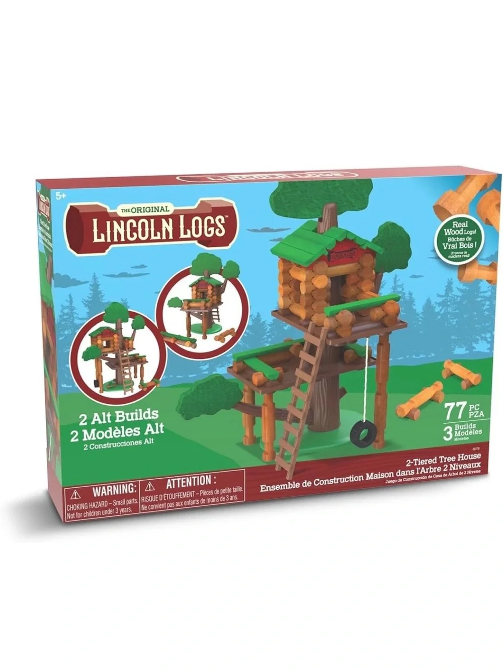 Lincoln Logs 2 Tiered Tree House Building Set, Educational Toy, Gift Retro